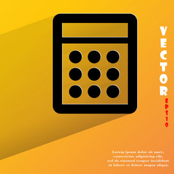 calculator flat modern web button with long shadow vector image