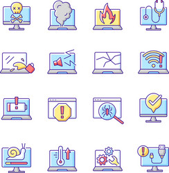 Computer Error Icons - Problem Set vector image