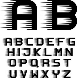 Dynamic Font Lines - Motion Alphabet vector image
