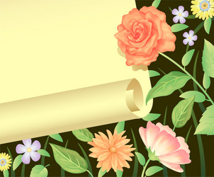 flora frame decoration on black background Vector Image