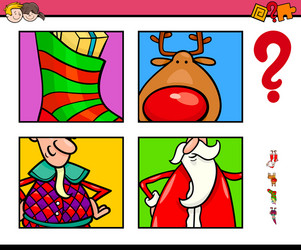 guess xmas characters and objects game vector image