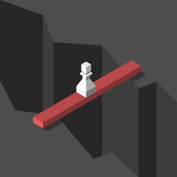 Pawn on red bridge vector