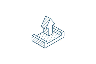 unloading shipment isometric icon 3d line art vector