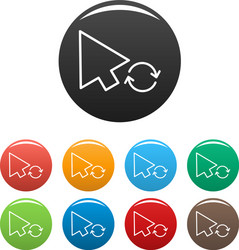 arrow cursor loading icons set color vector image