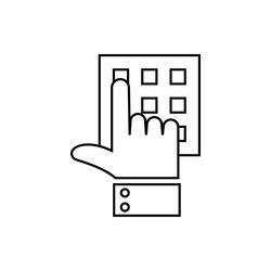 Enter pin code icon click hand pointer sign vector