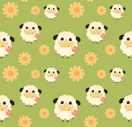 seamless pattern with flat sheep vector