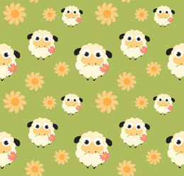 seamless pattern with flat sheep vector