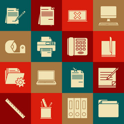 set document folder blank notebook and pen file vector image