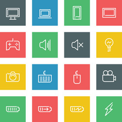 White thin line icons set for web and mobile vector