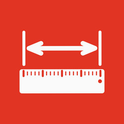 Width measurement icon ruler and straightedge vector