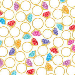 Background pattern with golden rings and diamnonds vector