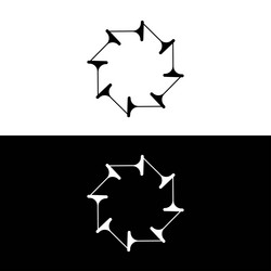 Black and white circle logo template design Vector Image