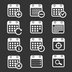 calendar icons with event add delete vector image