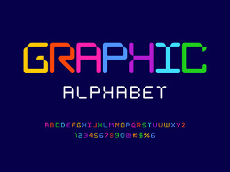 colorful font vector