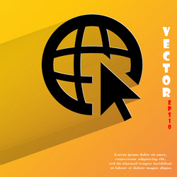 globe flat modern web button with long shadow vector image