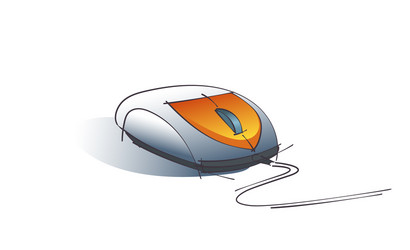 Modern Computer Mouse Sketch vector image