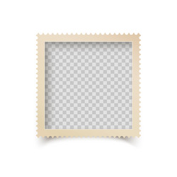 old square photo frame with ornamental edge retro vector