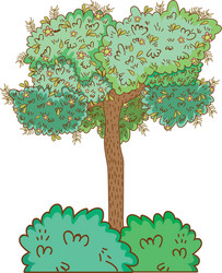 Tree Outside Cartoon Nature outdoor tree environment cartoon Royalty Free Vector