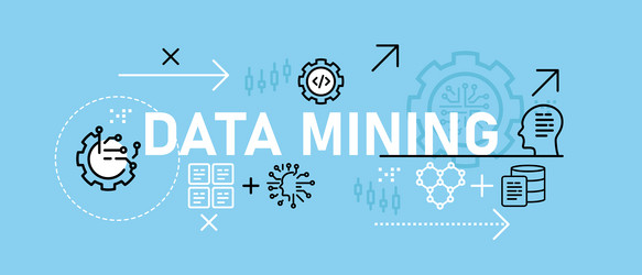 data mining conceptual machine learning database vector image