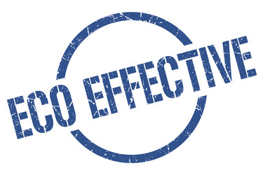 Eco friendly blue round grunge stamp Royalty Free Vector