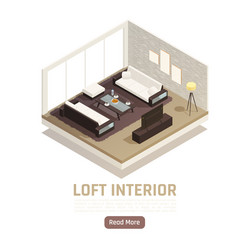 Loft interior isometric view Royalty Free Vector Image