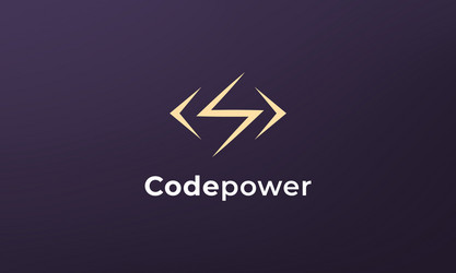 Simple and modern power code logo Royalty Free Vector Image