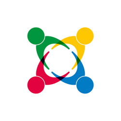 Symbol unity different people simple design vector