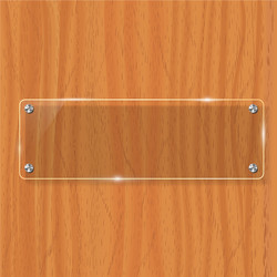 Transparent Glass Plate Mockup - Wood Background Vector Image