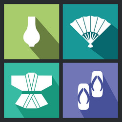 abstract isolated objects allusive to japanese vector image