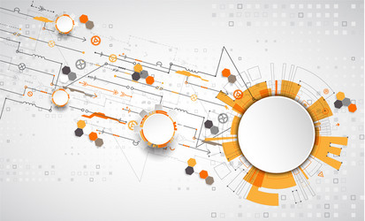 abstract technological background with various vector image