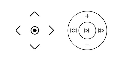 Control buttons for site flat concept power vector
