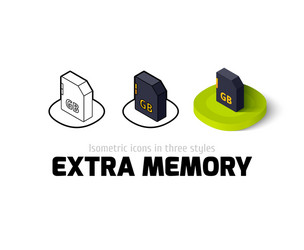 Extra memory icon in different style vector