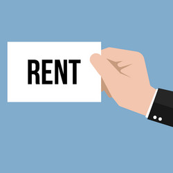 Man showing paper rent text vector