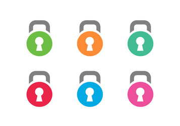 Padlock logo icon set lock symbol collection vector