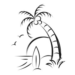 palm tree line drawing for print vector image
