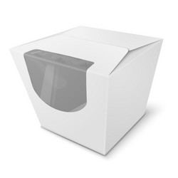 Paper box with transparent window on white vector