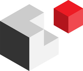 Solution design element concept block of 3d cubes vector