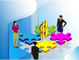3d isometric for web design desktop computer vector