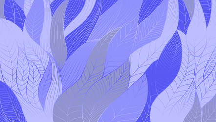 abstract leafs in outline style very peri color vector