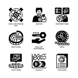 Digital Asset Icon Set - Blockchain & Tokens vector image