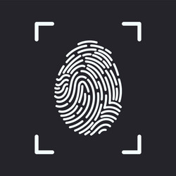 Editable line fingerprint scan icon vector