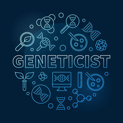 geneticist concept blue round linear vector