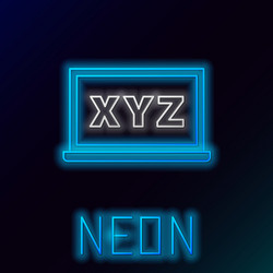 glowing neon line xyz coordinate system vector image