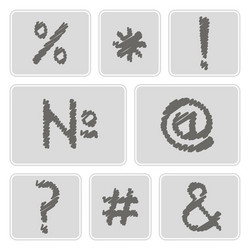 Icons with punctuation and computer keyboard vector