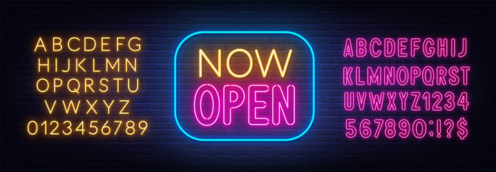 Now Open Neon Stock Illustrations, Cliparts and Royalty Free Now Open Neon  Vectors