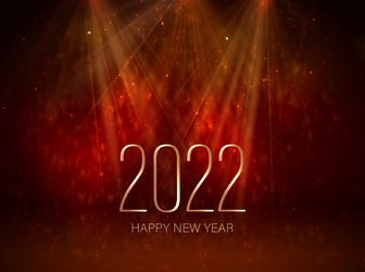 2022 metallic numbers with christmas tree and text vector