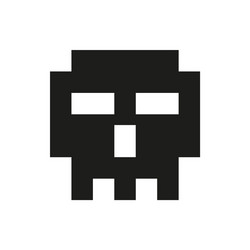 Cheerful and kind pixel monster monochrome vector