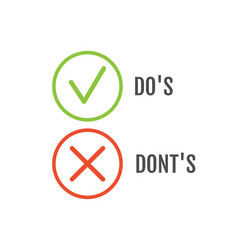 Dos and dont good bad icon check negative vector