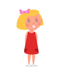 Little preschool girl flat vector