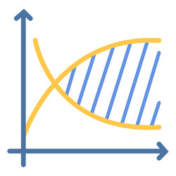 logarithmic function graph flat vector image